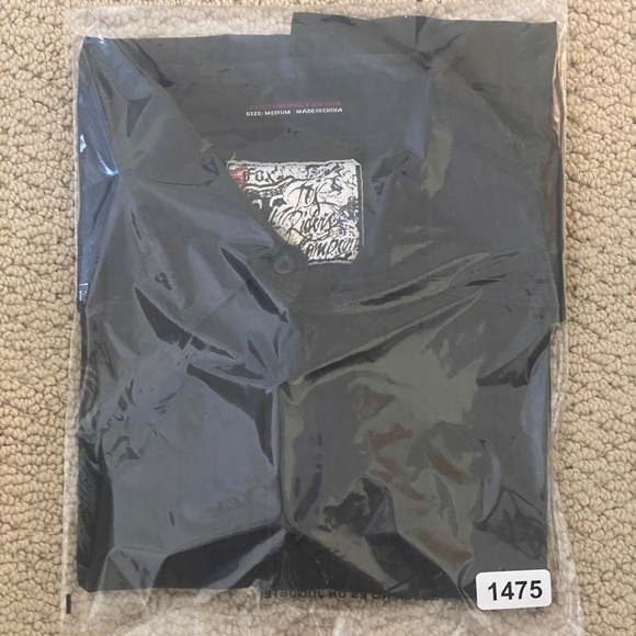 FOX Skate Black Striped Short Sleeve Collared Shirt Men M Medium - Picture 8 of 8